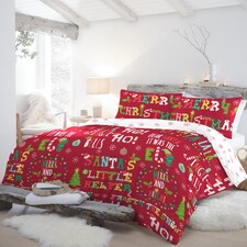 Fusion Santa's Little Helper Duvet Cover Set Red