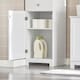 image 5 of SoBuy BZR17-W,Tall Narrow Cupboard Freestanding Storage Cabinet with 1 Drawer | White | White | 1