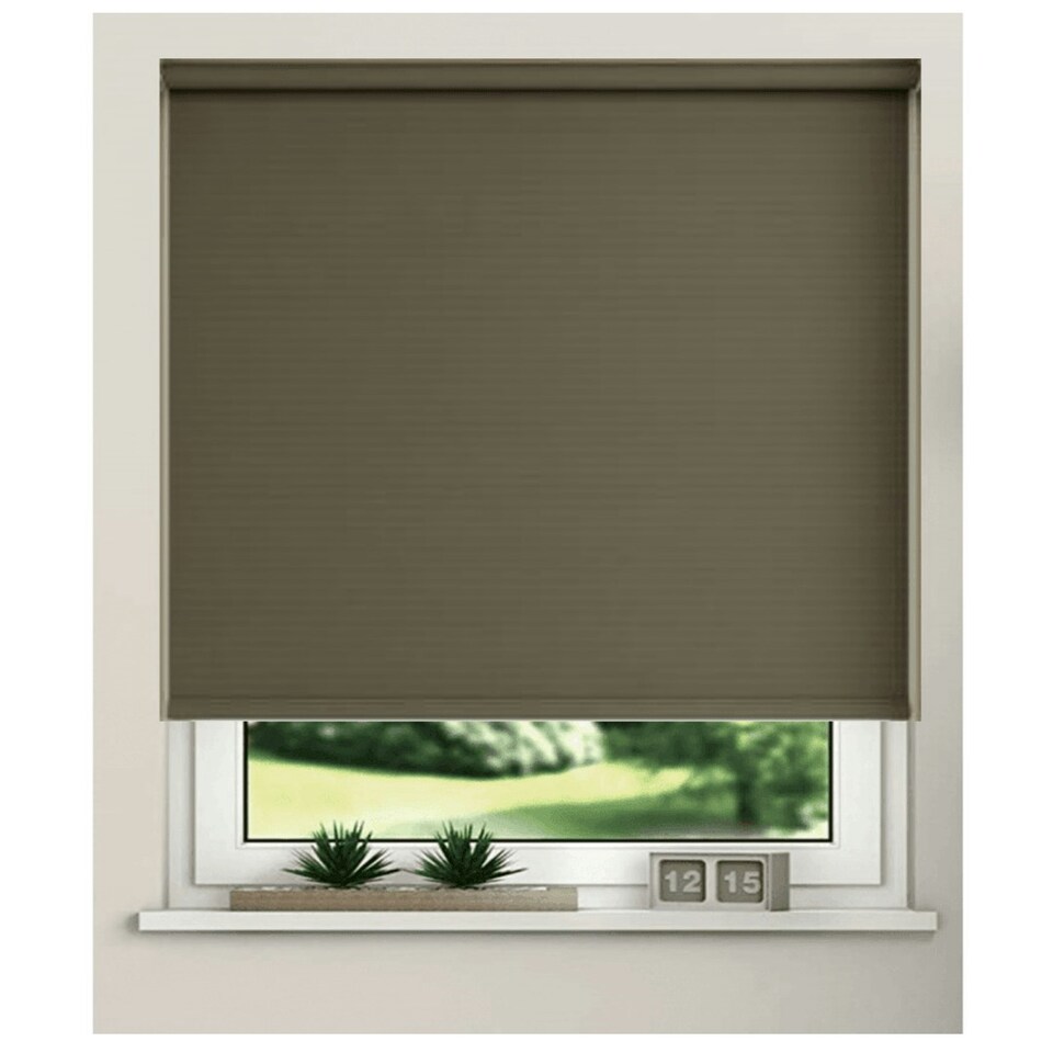 image 1 of 90cm Chocolate Trimmable Thermal Blackout Roller Blinds Grey | Grey