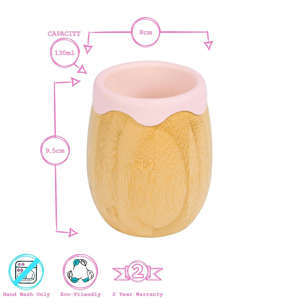 image 1 of Tiny Dining Bamboo Baby Trainer Cup - 130ml - Pastel Pink Pink