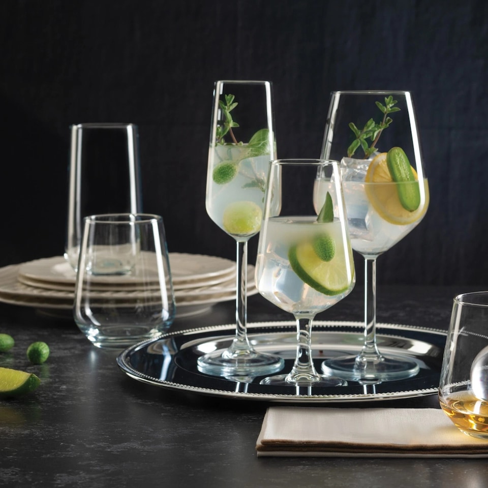 image 1 of 195ml Set Champagne Prosecco Flutes Stemmed Glasses Party Glassware Set of 6