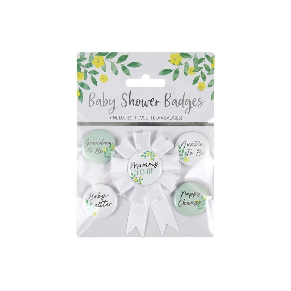 image 1 of Pack of 6 Pack of 5 Baby Shower Badges