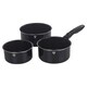 image 5 of Aluminium Induction Stackable Space Saving Pots Frying Pan Set Detachable Handle | Black | Aquamarine - 3 Pcs Frying Pans