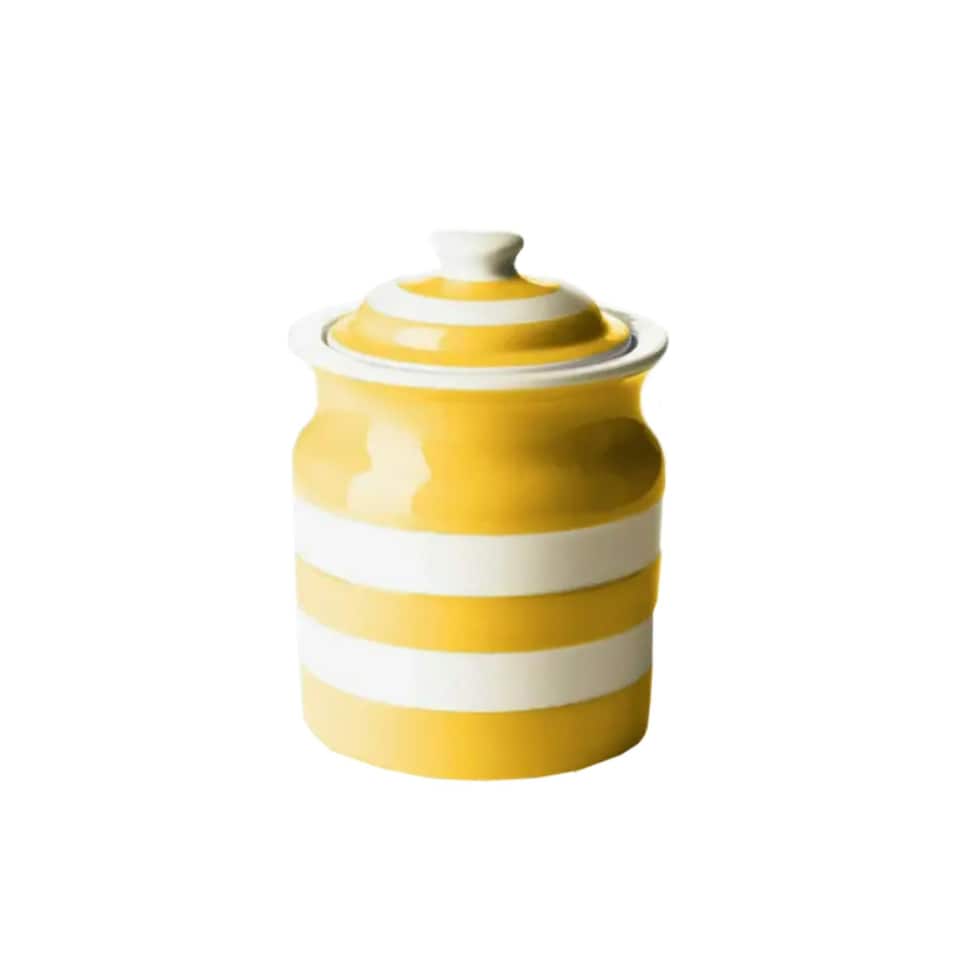 image 1 of Storage Jar: Cornishware Yellow, 84cl White