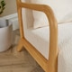 image 5 of Boucle Wooden Armchair Teddy Fur Cream Modern Home Chair Furniture Seating