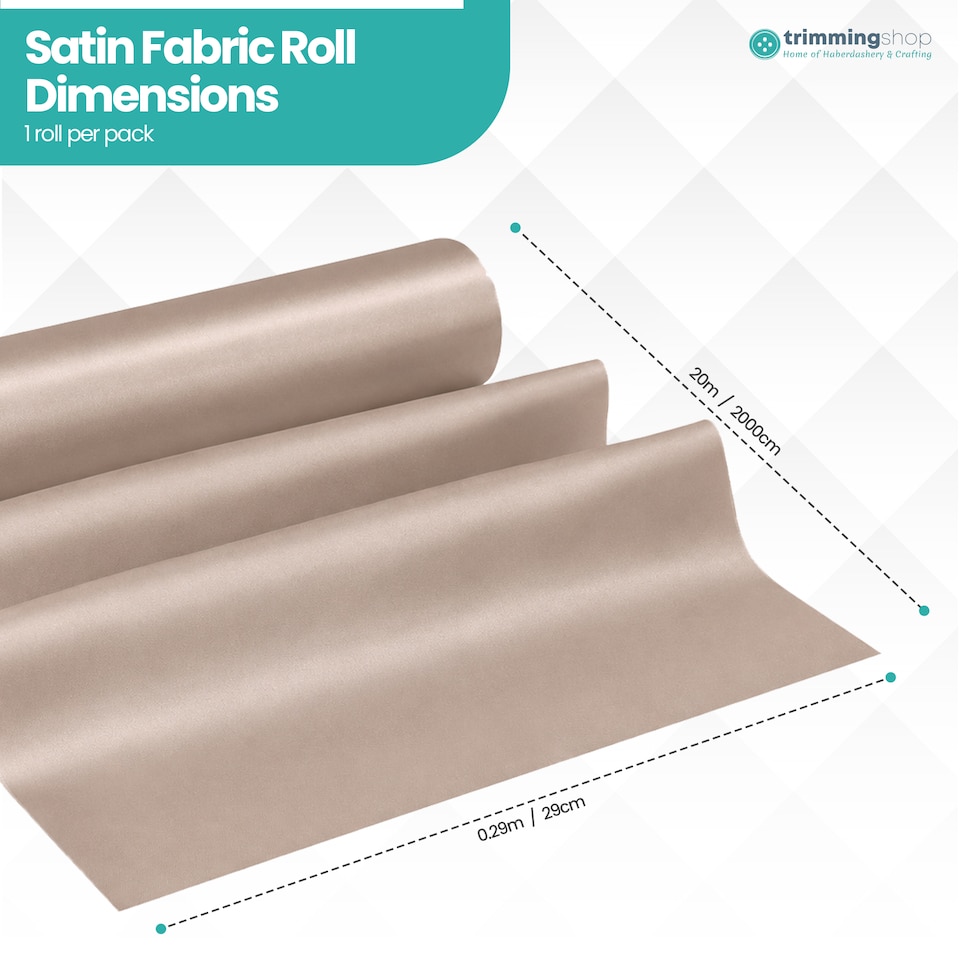 image 1 of Satin Fabric Roll, Silky & Shiny, Soft Polyester Roll - 29cm x 20m