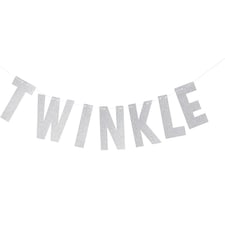 Creative Party Twinkle Little Star Glitter Banner - Silver - One Size