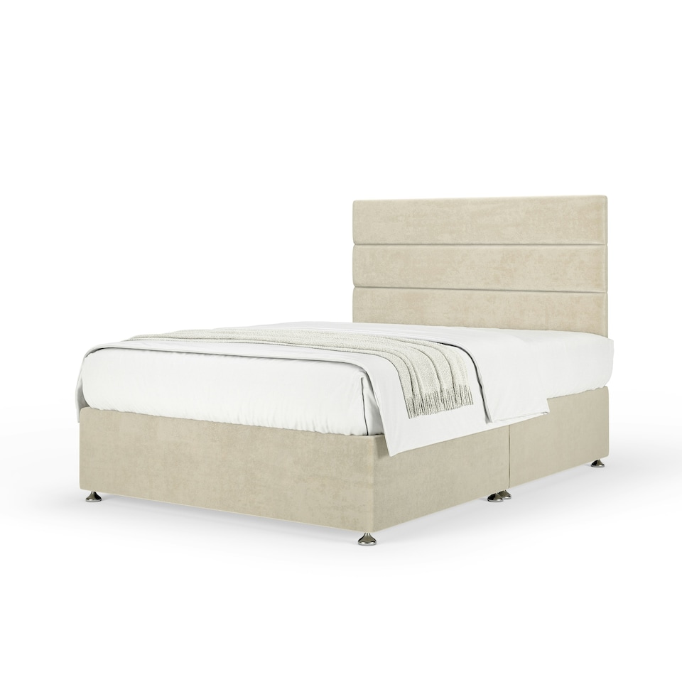 image 1 of Ortho Classic Orthopaedic Cream Naples Velvet Divan Set And Milan Headboard Small Single
