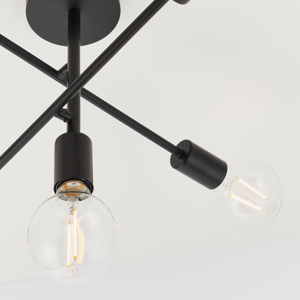 image 1 of Studio 5 Light Semi Flush Light Matt Black, E27