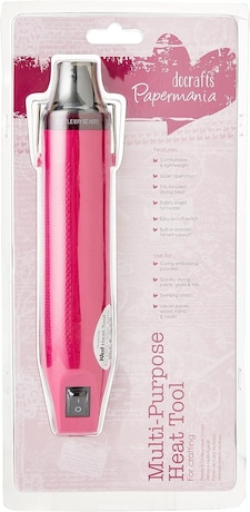 Papermania Multi-Purpose Craft Heat Tool (UK Plug), Pink, 28.4cm