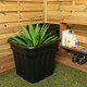 image 2 of Vista 4x 49cm Square Plastic Garden Planters Black