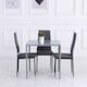 image 6 of HOMCOM Modern Square Dining Table for 2-4 People, with Glass Top & Metal Legs for Dining Room, Living Room, Grey