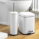 image 6 of Harbour Housewares Round Toilet Brush & Bin Set - White | White | White