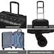 image 2 of Flight Knight Premium Lightweight Suitcase - Built-in Side Lock with USB Port - 8 Spinner Wheels - Hard Shell Carry On Or Check in Luggage 100 Airlines Approved Black | Large