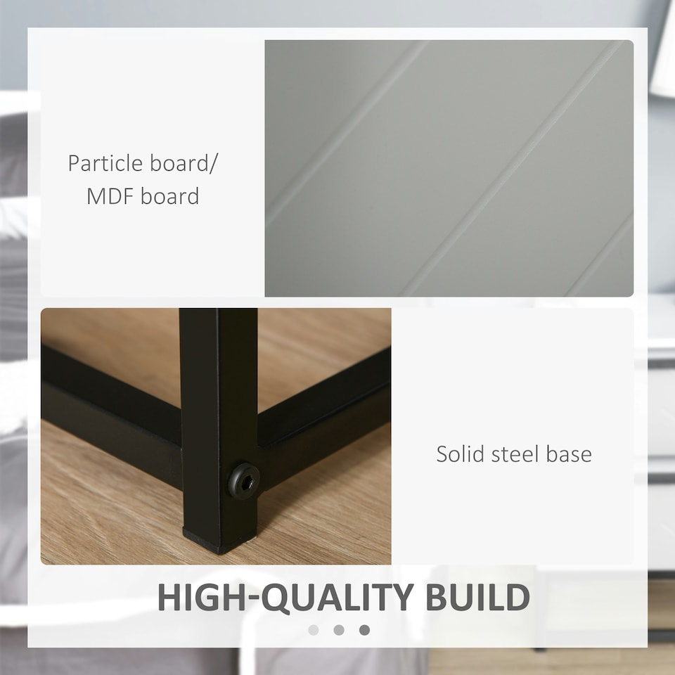 image 1 of HOMCOM Bedside Cabinet with Metal Base and 2 Drawer Storage for Home Office