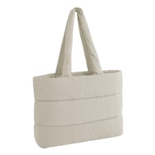 Bagbase Plain Quilted Tote Bag | Grey | Natural Stone | 1