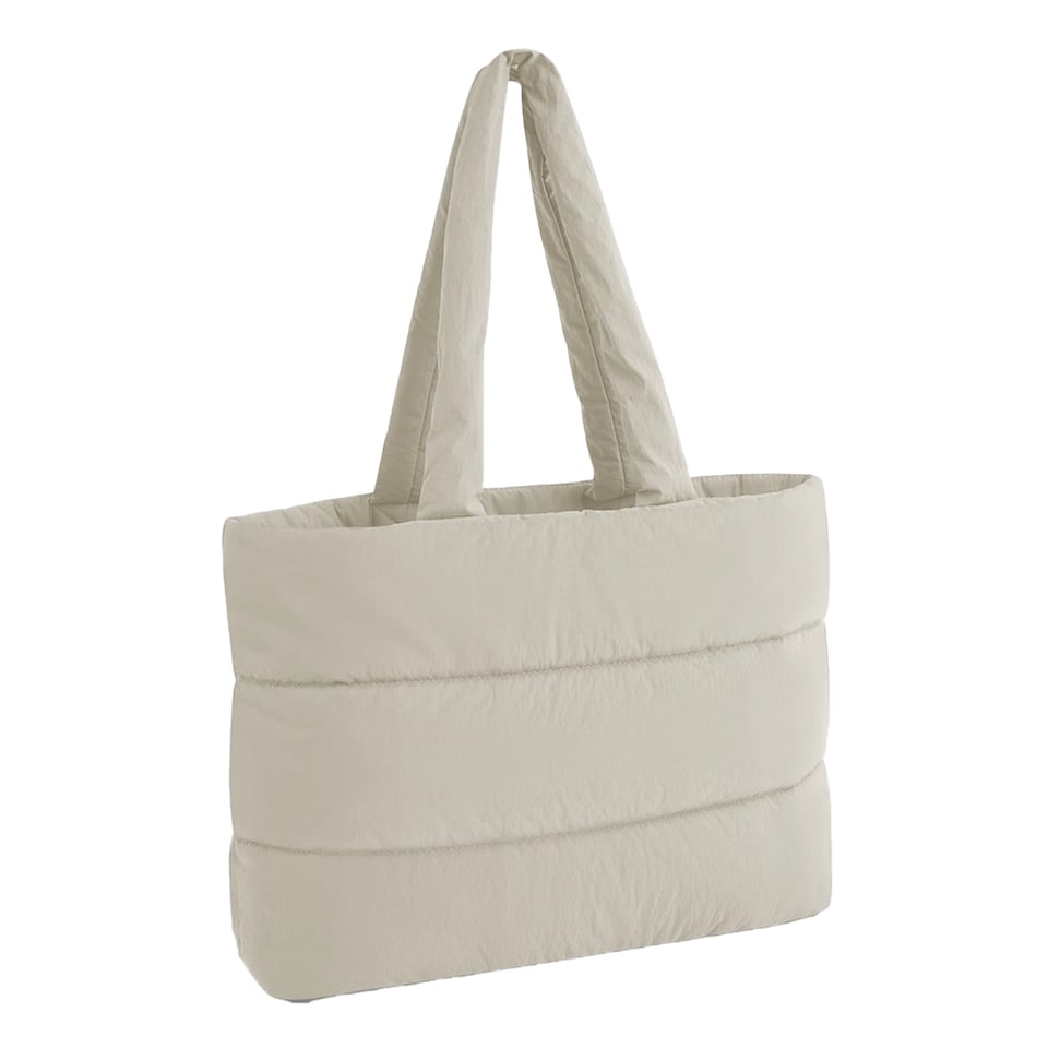 image 1 of Bagbase Plain Quilted Tote Bag | Grey | Natural Stone | 1