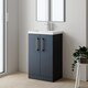 image 3 of Balterley Level Compact Bathroom Cloakroom Vanity Basin Unit with Polymarble Basin, Handles | Black | Satin Soft Black | 840 x 505 x 360mm