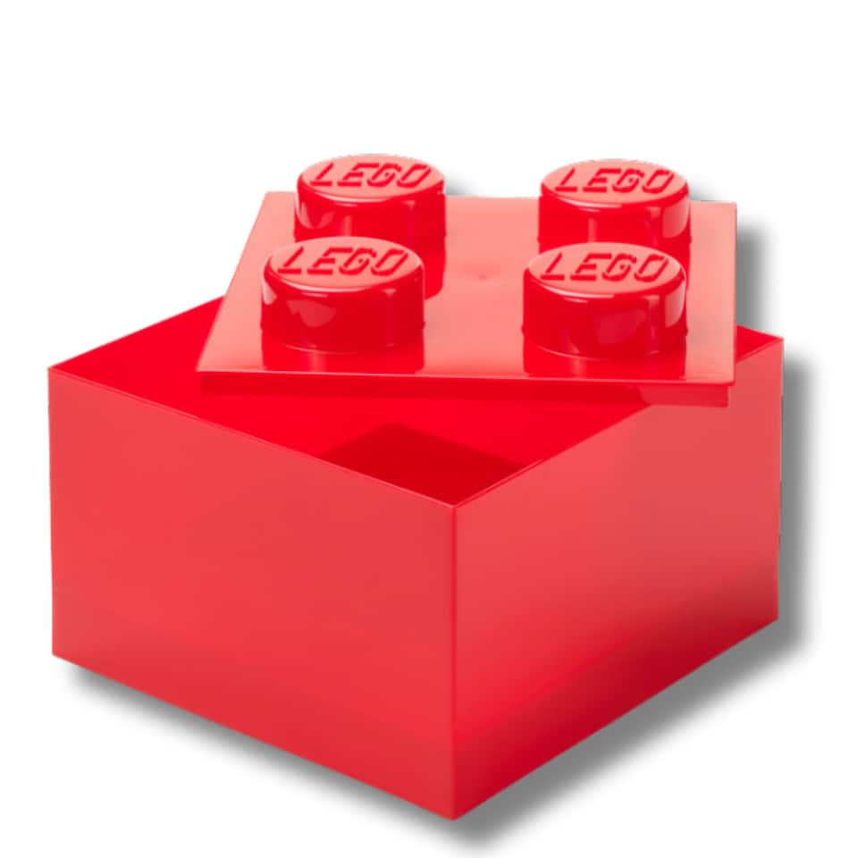 image 1 of LEGO Storage Brick 4 Stud- Translucent Red