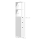image 3 of HOMCOM Tall Bathroom Storage Cabinet with Shelf and Drawers, White, Grey