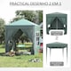 image 4 of Outsunny 2mx2m Pop Up Gazebo Party Tent Canopy Marquee with Storage Bag Green