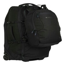 Mountain Warehouse Wheelie 50L + 20L Rucksack Backpack Detachable Daypack Wheels Black