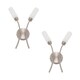 image 4 of ValueLights Maya Pair - 2 Way Curved Brushed Chrome Wall Light Fitting for