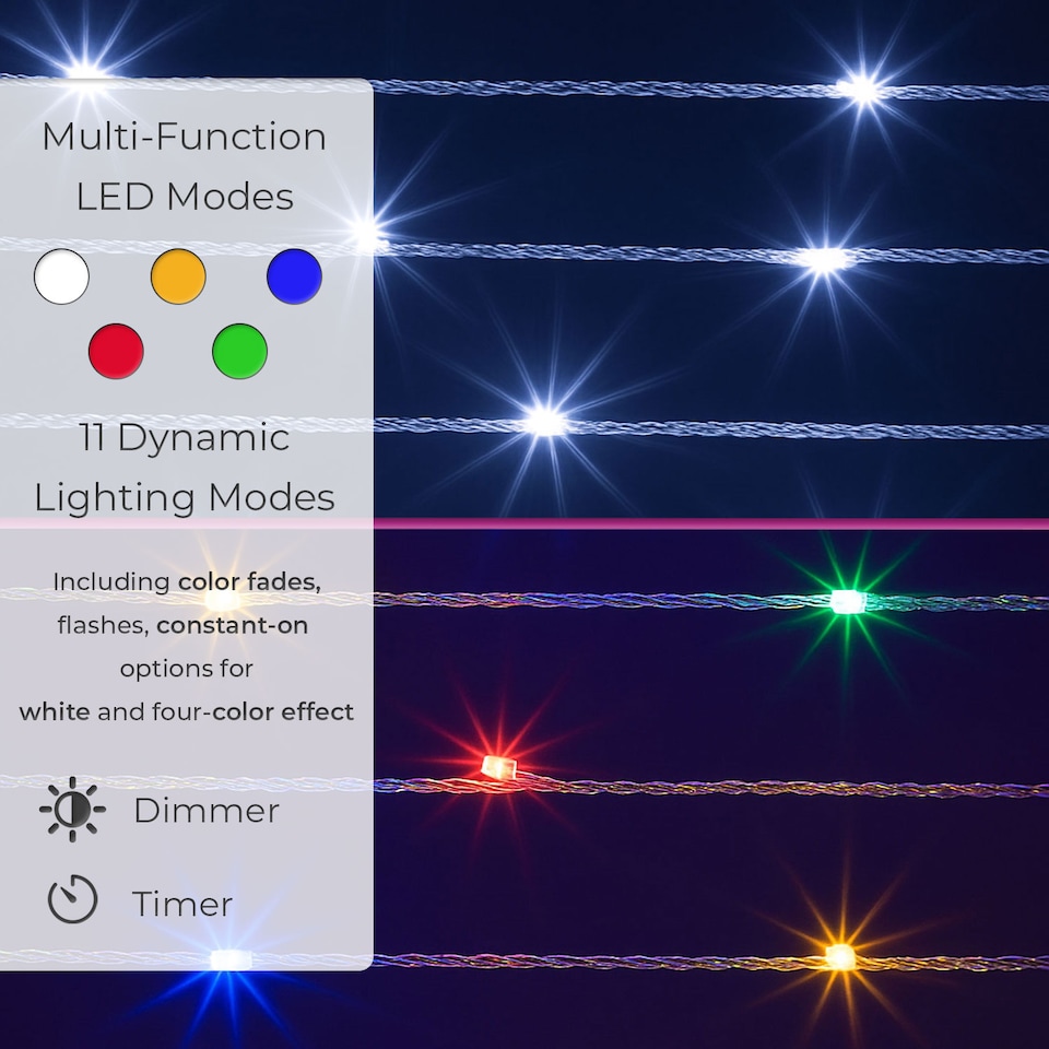 image 1 of Neo White Waterfall LED Outdoor Christmas Tree Light Cascading Star Tree with 5m Lead Multi Function Modes Garden & Patio 4ft 6ft 8ft 10ft Foot Feet | White | Multi White