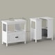 image 7 of kleankin Bathroom Pedestal Under Sink Cabinet with Storage Shelves, Door, White White | White