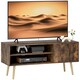 image 1 of HOMCOM TV Stand Cabinet up to 55, TV Unit with 2 Storage Shelves and Single Door for Living Room, Bedroom, Brown | Brown | 1