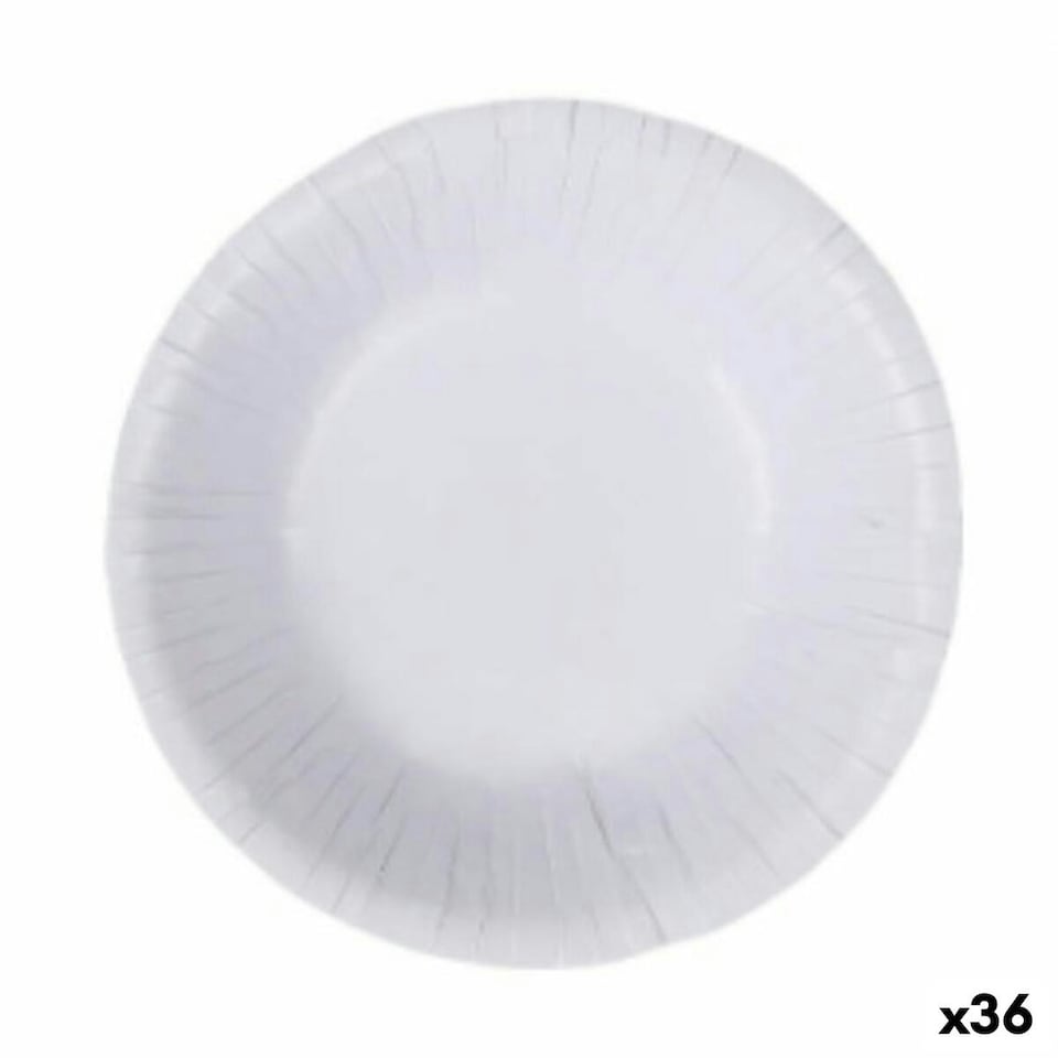 image 1 of Plate set Algon Disposable White Cardboard 450 ml (36 Units) N/A