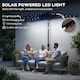 image 4 of Outsunny 2.6 m Half Parasol with Solar Lights, UPF50+ Semi Round Umbrella | Blue | Dark Grey | 265 x 135 x 239 cm
