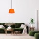image 5 of Traditional 30cm Vivid Orange Linen Fabric Drum Table/Pendant Shade 60w Maximum | Orange | Orange | 1