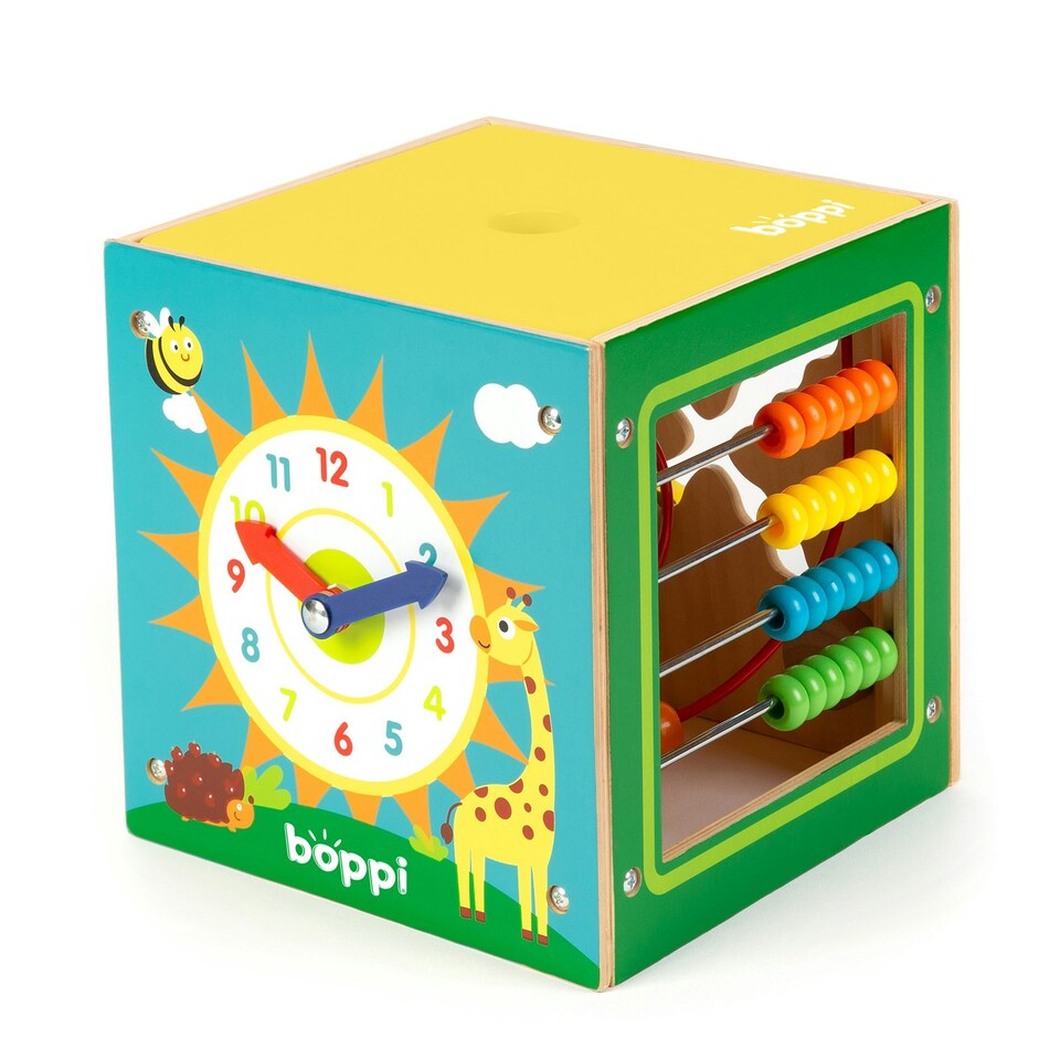 image 1 of boppi 5 in 1 Large Wooden Activity Cube