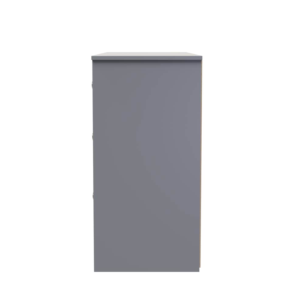 image 1 of Memphis 6 Drawer Wide Chest of Drawers in Dusk Grey (Ready Assembled) | Grey | Dusk Grey