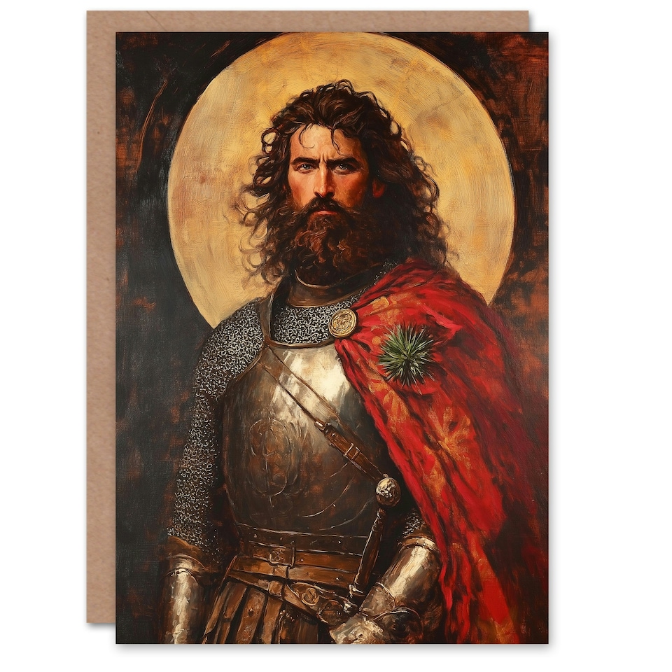 image 1 of William Wallace Scottish Knight Portrait Painting Birthday Greeting Card