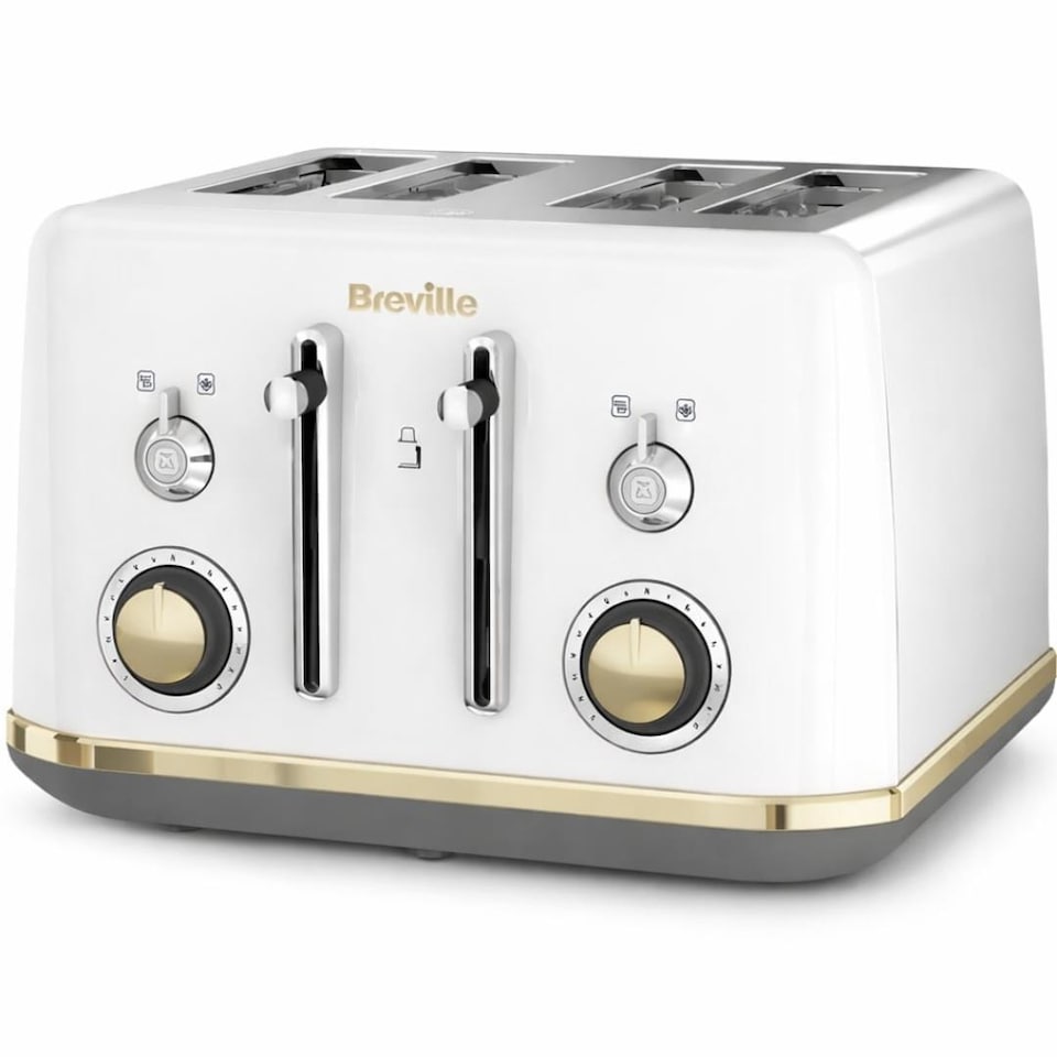 image 1 of Breville Mostra VTT937 4-Slice Toaster Stainless Steel White