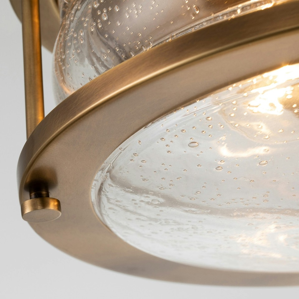 image 1 of Kichler Ashland Bay Bathroom Ceiling Light Natural Brass, IP44