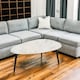 image 2 of Miel Coffee Table With White Marble Top and Metal Legs White
