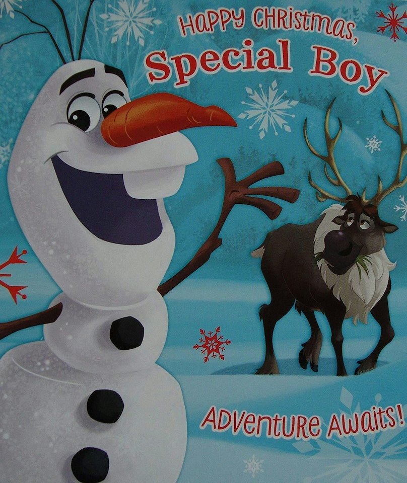 image 1 of For A Special Boy Frozen Olaf Sven Christmas Card