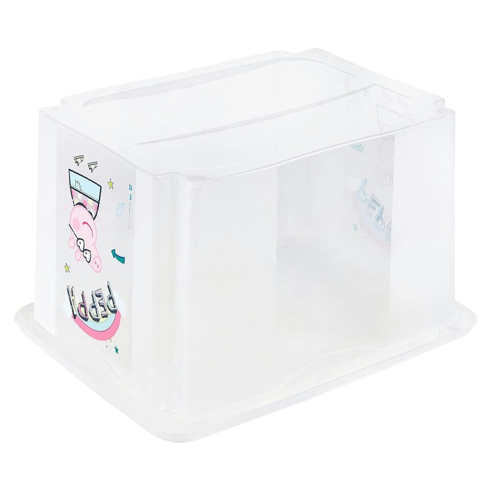 image 1 of Keeeper Peppa Pig Turn Around Stackable Box with Lid 30 Litre Natural Transparent
