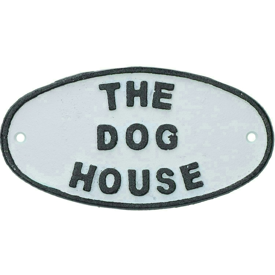 image 1 of The Dog House Cast Iron Sign Plaque Door Wall House Fence Gate Garden Shed