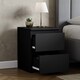 image 2 of Vida Designs Denver 2 Drawer Large Bedside Chest Cabinet Table Nightstand, Black