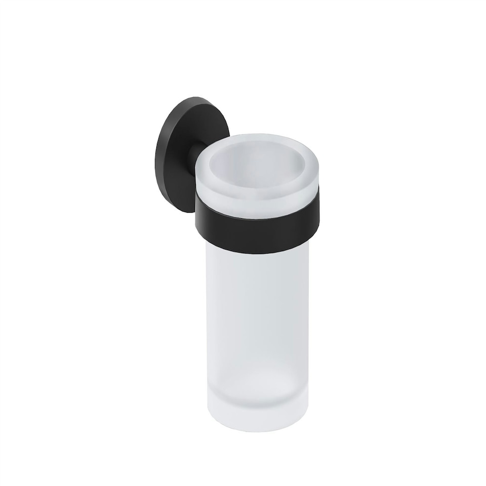 image 1 of Cosmic Toothbrush Holder Countertop & Stick Range w/ Matt Stainless Steel Black