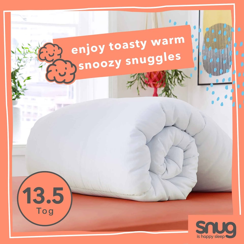 image 1 of Snug Snuggle Up 13.5 Tog Duvet | White | Single