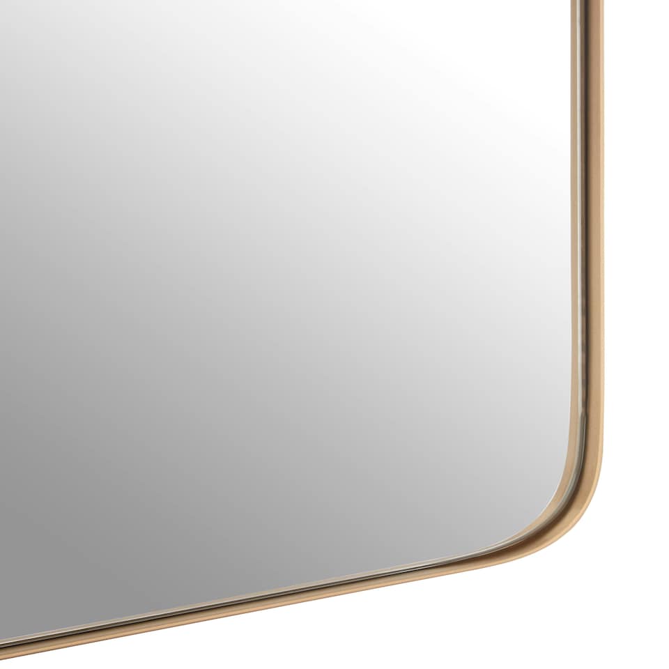 image 1 of Interiors By Premier Gold Effect Frame Wall Mirror With Deep Frame, Large Rectangle Decorative Mirror With Soft Rounded Corners Clear