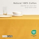 image 2 of Homescapes Mustard Yellow Cotton Round Tablecloth - 178 cm | Yellow | 178cm (70")