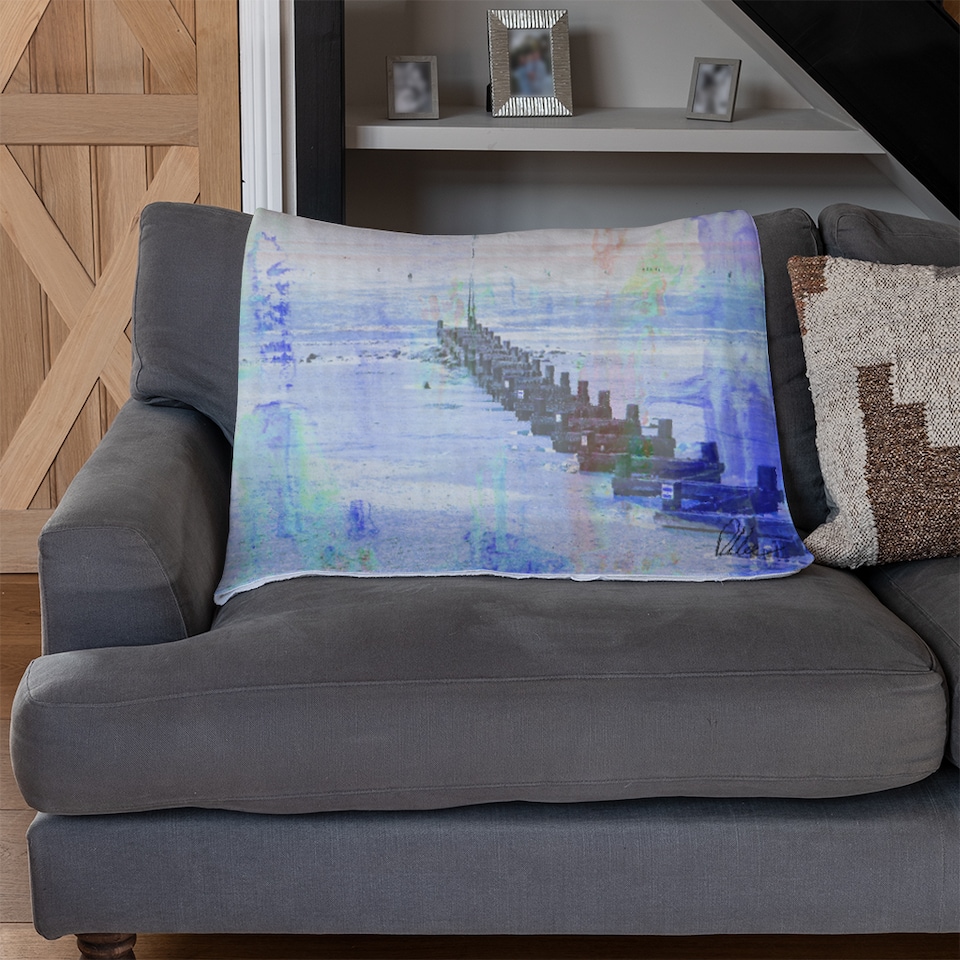 image 1 of Beach Blue Blanket | Multi