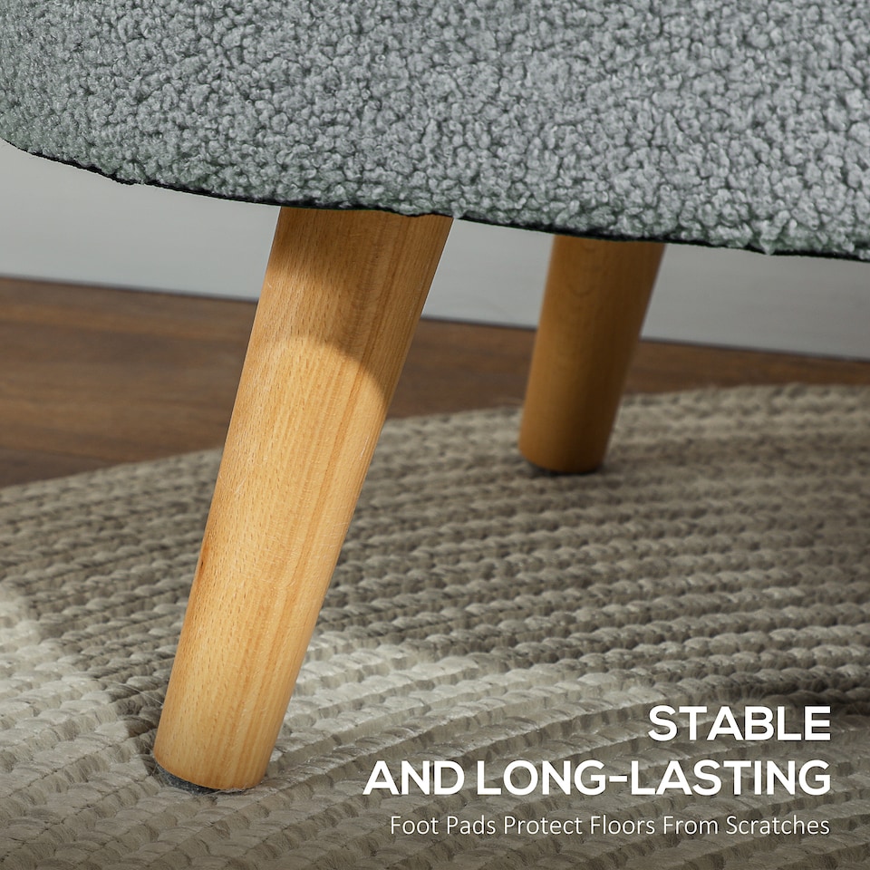 image 1 of HOMCOM Ottoman Storage Bench, Padded Bedroom Bench with Storage and Lid, Foot Stool for Hallway, Living Room, Charcoal Grey | Grey | Charcoal grey