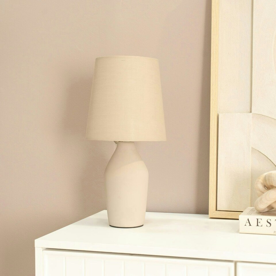 image 1 of ValueLights Arlo Coffee Ceramic Table Lamp with Coffee Shade Brown